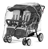 Foundations Quad 4-Seat Stroller Rain Cover, Easy to Use Snaps Surrounding a Mesh Window, Air Ventilation While Covered, 360 Degree Flaps, Weather Shield (Clear)