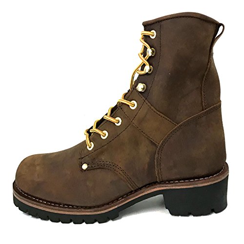 Image of CLIMATEX Climate X Men's Logger Boots 10 inch Non Steel-Toe Work Boots (1008) (7.5 W, Brown-108)