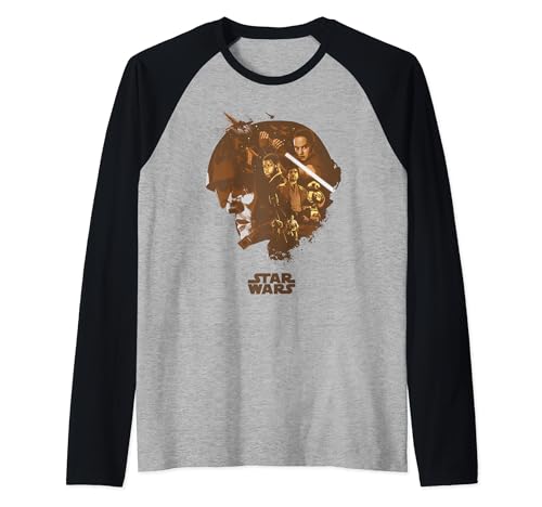 T-shirt Star Wars Poe raglan bicolore à manches trois-quarts pour homme