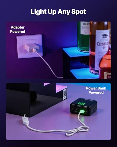 Image of VEVOR LED Lighted Liquor Bottle Display, 3 Tiers 24 Inches, Supports USB, Illuminated Home Bar Shelf with RF Remote & App Control 7 Static Colors 1-4 H Timing, Acrylic Lighted Shelf for 18 Bottles