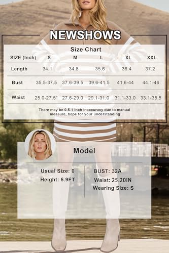 Image of Newshows Women's Winter Sweater Dress 2025 Striped Long Sleeve Lapel Collar Chunky Knit Slouchy Oversized Fall Sweaters