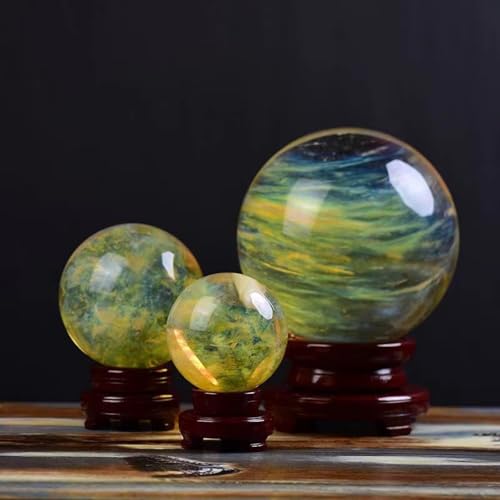 Boule Feng Shui en quartz jaune 200mm pour art divinatoire
