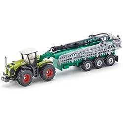 siku 1827, Tractor Claas Xerion con remolque cisterna, 1:87, Metal/Plástico, Verde, Manguera de arrastre plegable