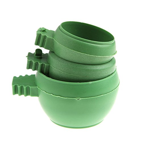 Tangc Mini Parrot Food Water Bowl Feeder Plastic Pigeons Birds Cage Sand Cup Feeding (S) #TOP3