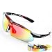 Produktbild ANLW Polarisierte Radsportbrille mit 5 austauschbaren Sportbrillen Objektive UV400 Protection Sport-Sonnenbrille für Radsport-Laufbrillen