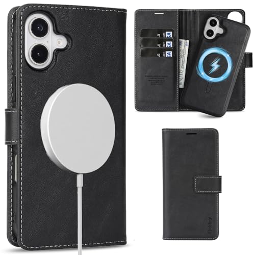 For iPhone 16Plus/iPhone 16+�������P�[�X�蒠�^Magsafe�Ή��ƃ��C�����X�[�d�Ή��}�O�l�b�g�z���ԍڎ��O�����R�J�[�h���[�X�}�z�J�o�[�yMYH�z�A�C�t�H��16�v���X����PU���U�[�l�C�������ω��� �Ռ��z���֗� �h�o �����h