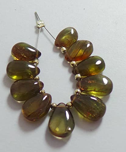 Andalusite naturelle haut de gamme en perles poire lisses pour joaillerie artisanale