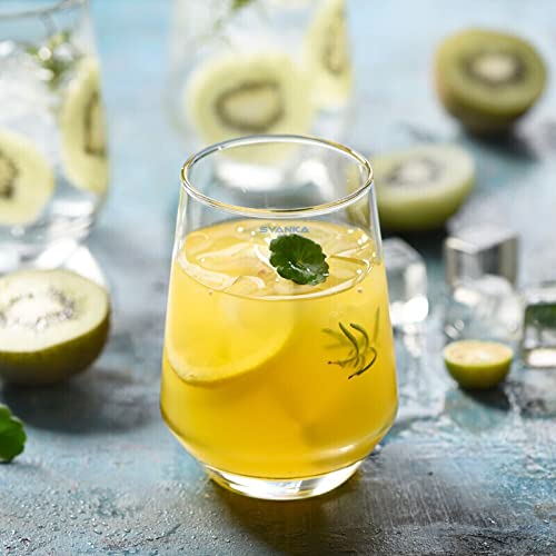 Image of SYANKA Premium Juice and Water Glasses Set of 6-350ML, Transparent, Water or Juice Glass Set for Dining Table