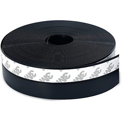 BringLuck2U Sealing Strips, 3.5 x 1000 cm, Black, Self-Adhesive Silicone Sealing Tape, Multifunctional Draught Excluder, Soundproof, Windproof, Dust Protection, for Doors, Windows Cover