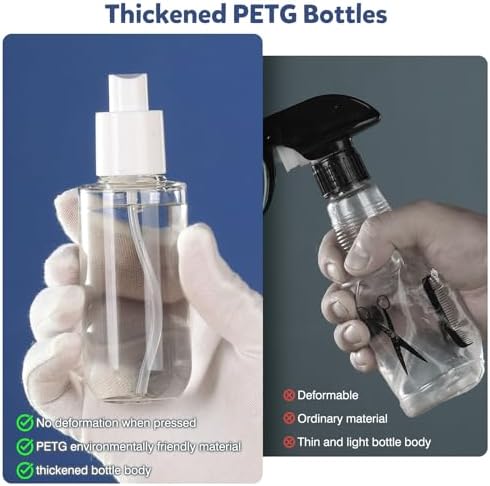 Bynccea Small Spray Bottle Travel Size 3.4oz/100ml Plastic Mini Bottle Set - Fine Mist Mini Empty Spray Bottles - Refillable Spray Bottles for Cleaning Solutions, Perfume, Liquid Cosmetics - 5