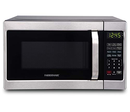 Farberware Classic FMO07AHTBKJ 0.7 Cu. Ft. 700-Watt Microwave Oven with LED Lighting, Brushed Stainless Steel (Renewed)