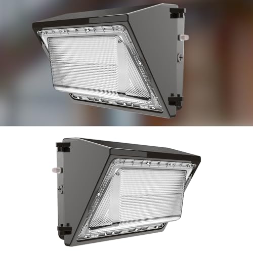 Image of Lightdot 200W LED Wall Pack Light 1 Pack, 30000LM Dusk to Dawn Outdoor Security Lights with Photocell, 5000K Daylight, IP65 Waterproof, 100-277V, ETL, 15-30 ft Mount Height with 60ft Cover, Black