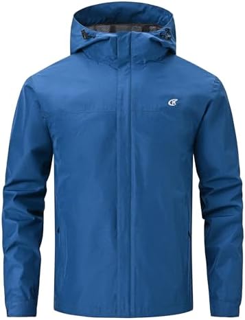 Huayuzh Jacke Herren Softshelljacke Wasserdichte Atmungsaktiv Winddichte Regenjacke Leichte mit Kapuze Laufen Wandern