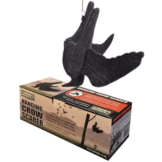 Portek Realistic Hanging Crow Visual Bird Scarer