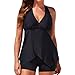 GONKOMA Women's Two Piece Tankini Sets Plus Size Swimsuits with Boy Shorts Swimming Costumes