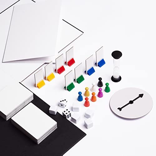 Image of Create Your Own Board Game Set - DIY Kit with Blank Game Board, Game Pieces, Blank Cards, Dice, Spinner, Rulebook, Sand Timer - Build Your Own Game Kit - Deluxe Edition
