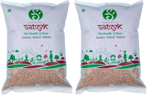 Image of S Siddhagiri's SATVYK THE HEALTH re STORE Khapli Wheat (Set of 3-3kg) - Unpolished Khapli Genhu| Fiber Rich Whole Grain| Emmer Whole (Pack of 2)