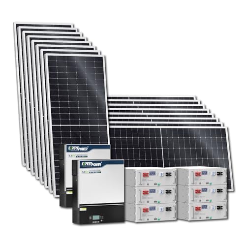 ExpertPower 30KWH 8640W 48V Solar Power System Kit | LiFePO4 48V 600Ah Battery, 8640W Solar Panels, 13KW Hybrid Solar Inverter, 120A MPPT Controllers | Off Grid, Residential, Home, Cabin, Back Up
