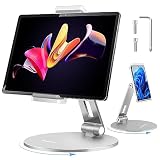 ✅【360° Drehbarer Basis】Dieses Produkt ist mit einem um 360° Drehbarer Basis, die Tablet einfach in jeder Position schwenkbar werden, Der Winkel kann beliebig eingestellt werden, Sie können das Tablet zum freien Teilen um die Bedürfnisse der verschiedenen Gelegenheiten. Hinweis: Bitte ziehen Sie alle Knöpfe mit dem mitgelieferten Werkzeug fest
