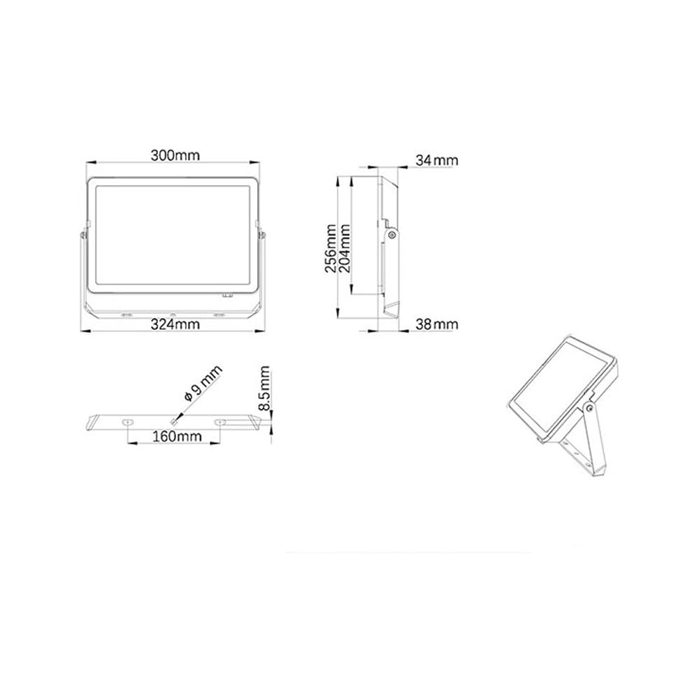 Proiettore 100 W, 9500 lumen, 6500 K. IP65, ideale per esterni. Illumina grandi spazi con efficienza e durata. Perfetto per eventi, giardini e sicurezza.