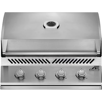Napoleon Built-In 500 Series 32-Inch Built-In Gas Barbecue Grill Head - BI32NSS - Marine Grade Stainless Steel, Natural Gas, 4 Main Burners, 7.5 mm Stainless Steel Grids