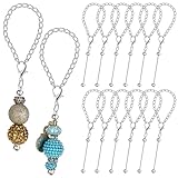 Landical 12 Pcs Beadable Charm Accessories Compatible with Stanley Beaded Charm for Tumblers with Handle Cup Chains Wire for 30 40 oz Water Bottle Jewelry Gift Making Blank DIY (Silver)