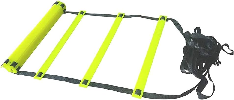 Flat Adjustable Speed Agility Ladder (8m with 20 Rungs, Pack of 4)