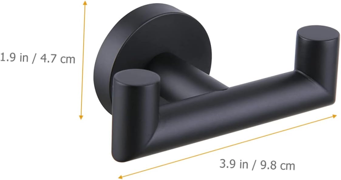 Towel Bar3pcs Coat Hook Heavy Duty Hooks Wall Hanger for Clothes Wall Hooks for Coats Towel Hook Kitchen Towel Holder Towel Hanger Black Washcloths Double 304 Stainless Steel
