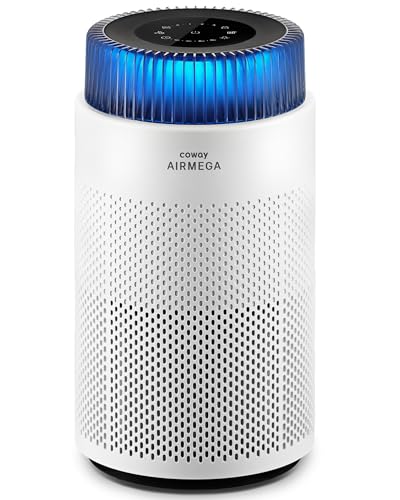 COWAY Air Purifier for Home Bedroom, Super Quiet Sleep Mode, Mood Light, Energy Star, Removes up to 99.999% of Harmful Particles down to 0.01 µm for Allergy Dust Pollen, CADR 244 m³/h - Airmega 100