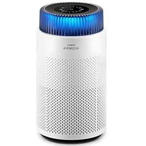COWAY Air Purifier for Home Bedroom, Super Quiet Sleep Mode, Mood Light, Energy Star, Removes up to 99.999% of Harmful Particles down to 0.01 µm for Allergy Dust Pollen, CADR 244 m³/h – Airmega 100