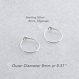 Small Sterling Silver Hoop Earrings for Women Fashion Earing Rings 8mm or 0.31