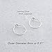 8mm Sterling Silver Open Hoop Hugger Small Cartilage Tragus Earrings Thin 22 Gauge Snap