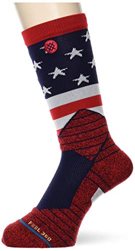 Stance American Crew Athletic Socks (Red, LG (Men's Shoe 9-13))
