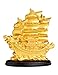 Sailing Ship Statue Wealth Ship Feng Shui Decor for Fortune, Wealth and Prosperity - Decorative Gold Wealth Sailing Boat Décor for Office and Home - Corner Living Room Nautical Decoration