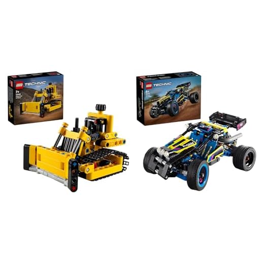 LEGO Technic Le Buggy Tout-Terrain de Course, Véhicule de Rallye & Technic Le Bulldozer, Jouet de Construction pour Enfants, Véhicule Excavateur, Cadeau pour Garçons et Filles