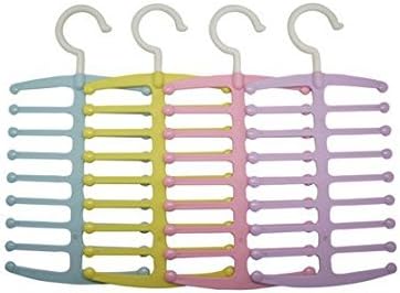 Jackie 2 packs Multifunction Plastic Flocking Creative Rack Tie Scarf Hanger/Holder/Organizer