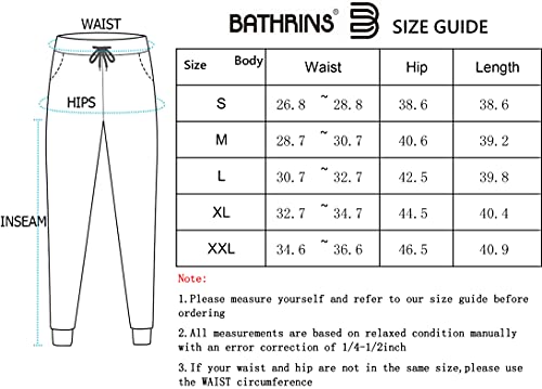 Bathrins Women Tapered Joggers With Pockets – Casual Yoga High Waist Sweatpants Black #TOP5