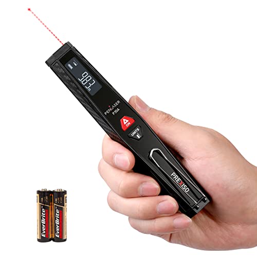 PREXISO 100Ft Mini Laser Measure, Digital Laser Distance Meter, Ft/ Ft+in/ in/ M Unit, Backlit Display Laser Measurement Tool with Pocket Clip, for Home, Construction, Industries with AAA Batteries