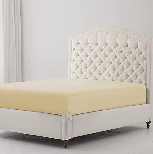Egyptian Cotton 200 Thread Count Fitted Sheet 4ft Small Double (Small Double, Cream)