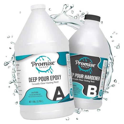 Promise Epoxy - 1.5 Gallon Kit of Deep Pour, Pourable Plastic Up to 2" Thick USA Manufactured Clear Casting Resin, Perfect for River Tables & Castings – Low Odor Epoxy, a 2:1 Ratio, Perfect for DIYers