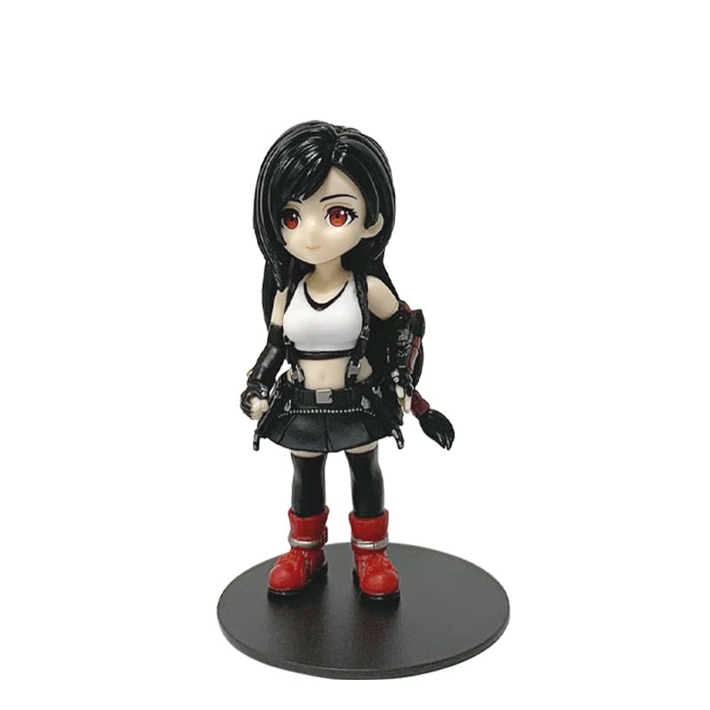 REOZIGN Figurine Tifa Lockhart, Zack, Cloud Strife, Aerith Gainsborough, Version Q Debout, D'anime, 11 Cm/4,3 Pouces, Modèle en PVC, Décoration, Cadeaux (a)
