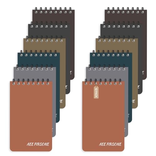 AEE FIRSNOE 12 Pack Spiral Pocket Notebooks, 3x5 Pocket Mini Notebooks, Small Spiral Notepads With Lined Pages, Aesthetic Spiral Notebook for Office and School Accessories