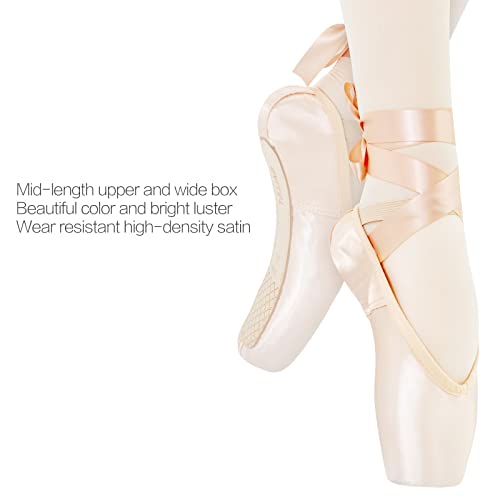 Ijonda Professional Pointe Shoes For Girls And Ladies Pink Satin Ballet Dance Slippers With Mesh Bag Ribbons Toe Pads #TOP3