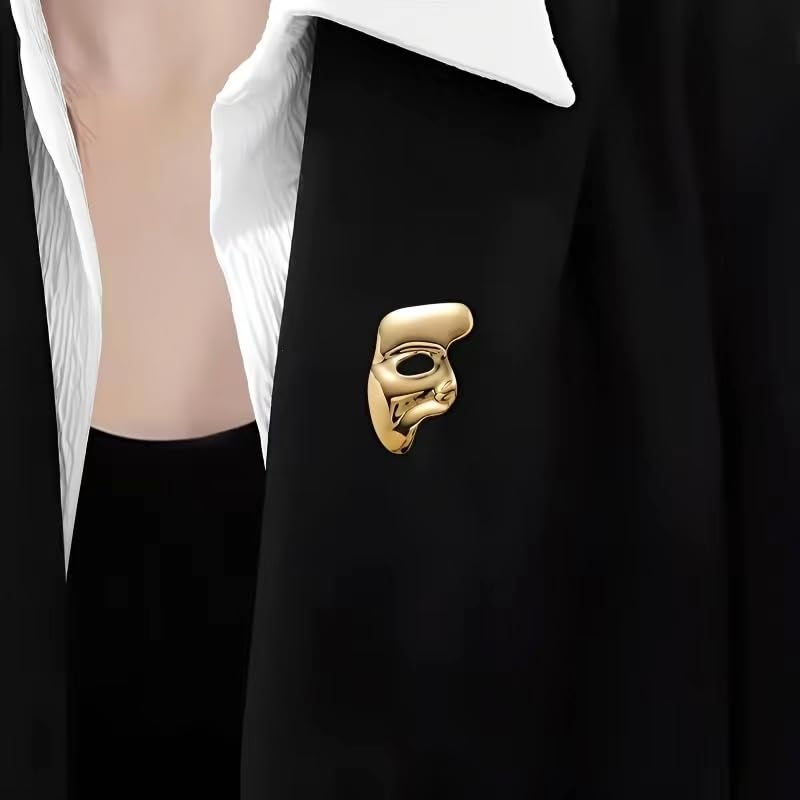 Image of Brooch Pins Gold Mask Lapel Vintage Hijab Brooches for Women Men Fashion Jewelry Clothing Decoration Accessories