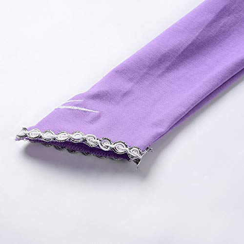 Jerrisapparel Girl Snow Party Dress Princess Costume Halloween Cosplay Dress Up (Purple With Accessories, 5) #TOP4