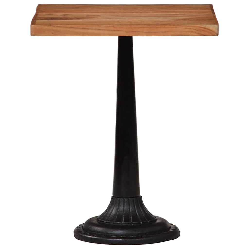 Tavolo da bistrot in legno massiccio di acacia, 60 x 60 x 76 cm, con struttura in ghisa, tavolo da pranzo, tavolo da cucina, tavolo da pranzo, design vintage moderno per famiglia e ospiti
