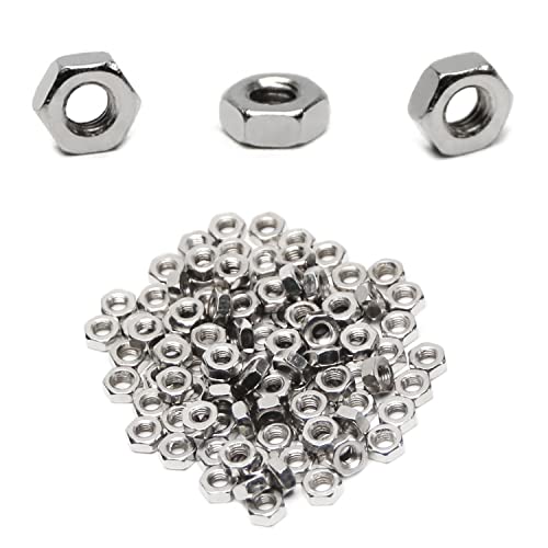 Mromax MRO190822N-0058 M3-0.5Mm Hex Nuts, Carbon Steel Metric Coarse Thread Hexagon Nut Fasteners Nickel Plated cover