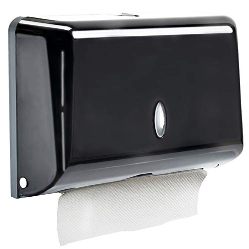 Paper Towel Dispensers, Wall Mount C-Fold/Multifold Paper Towel Dispenser Commercial Toilet Tissue Dispensers Paper Towel Holder for Bathroom, Kitchen(Black)