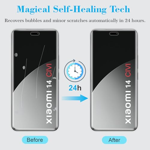 Image of SupCares TPU Anti Glare Matte Unbreakable Membrane Screen Protector For Xiaomi 14 CIVI (6.55 Inch) With Easy Self Installation Kit | Fingerprint Working | Edge-To-Edge Protector Coverage