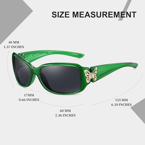 Image of HAOLOTA Women's Polarized Sunglasses - Fashionable Wraparound Butterfly Design with UV400 Protection